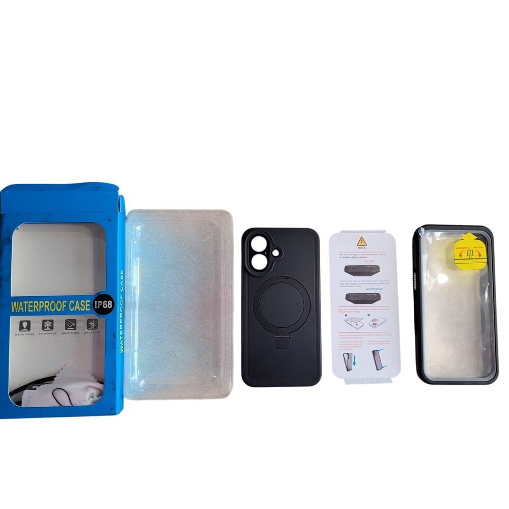Temdan Magnetic Phone case IphonePro 360 Kickstand Waterproof Gray/Blk - Picture 2 of 8
